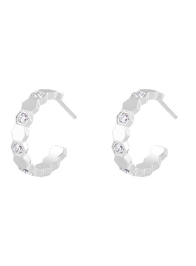 leqiyuan个性C型S925银锆石耳饰