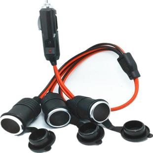 汽车载点烟器一拖三一分四车充电热毯加热垫记录仪大功率金属插座