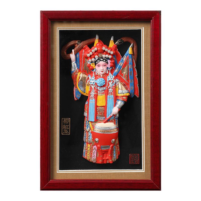 中国特色工艺品小礼物京剧脸谱摆件小泥人泥人张家大院纪念品泥塑