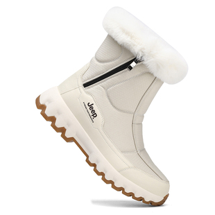 Jeep/吉普户外防水雪地靴女保暖抗寒2025新款防滑冬季加绒棉鞋男