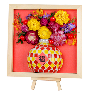三八节手工diy礼物制作马赛克立体花瓶相框装饰画摆件妇女活动38