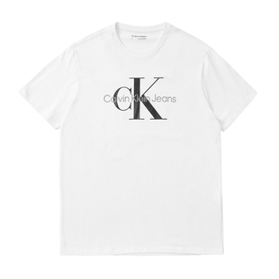 阿瞳牛社 Calvin Klein男士圆领短袖纯棉T恤字母印花休闲宽松上衣