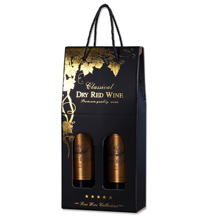 红酒包装盒礼盒双支纸盒单支葡萄酒盒子 高档红酒礼品袋2支装定制