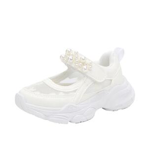 女童鞋子运动鞋夏季2026新款儿童单网薄款小白鞋女孩网面透气学生