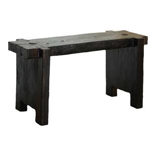 禅意复古木质玄关台小型台案侘寂风原创个性创意条几边几古木生花