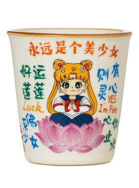 汝窑美少女茶杯主人杯定制可乐杯
