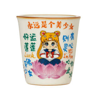 汝窑美少女茶杯主人杯个人单杯开片可养陶瓷大容量可乐杯定制茶碗