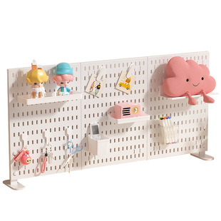 ins风站立式桌面洞洞板 台面装饰收纳展示架 学习桌改造储物支架