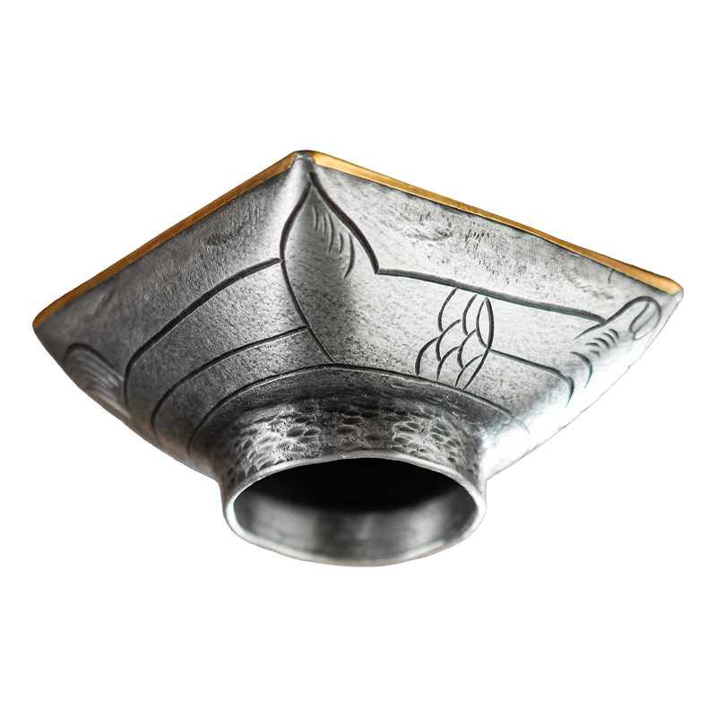 一修作品纯锡蟠螭投茶器