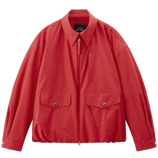 【商场同款】太平鸟新年红夹棉外套夹克女花苞下摆显瘦A3BBG1227