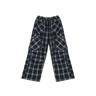 小小大星球童装 约帕尔蓝一体绒工装裤 男女童冬季保暖街头休闲裤