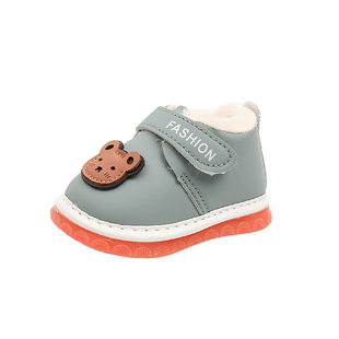 叫叫鞋男宝宝鞋子女童童鞋加绒加厚棉鞋软底婴儿学步鞋0-1岁2冬季