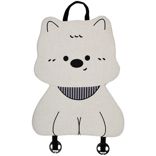 汽车坐垫四季通用女士亚麻卡通可爱西高地2025新款车内饰冬季座套