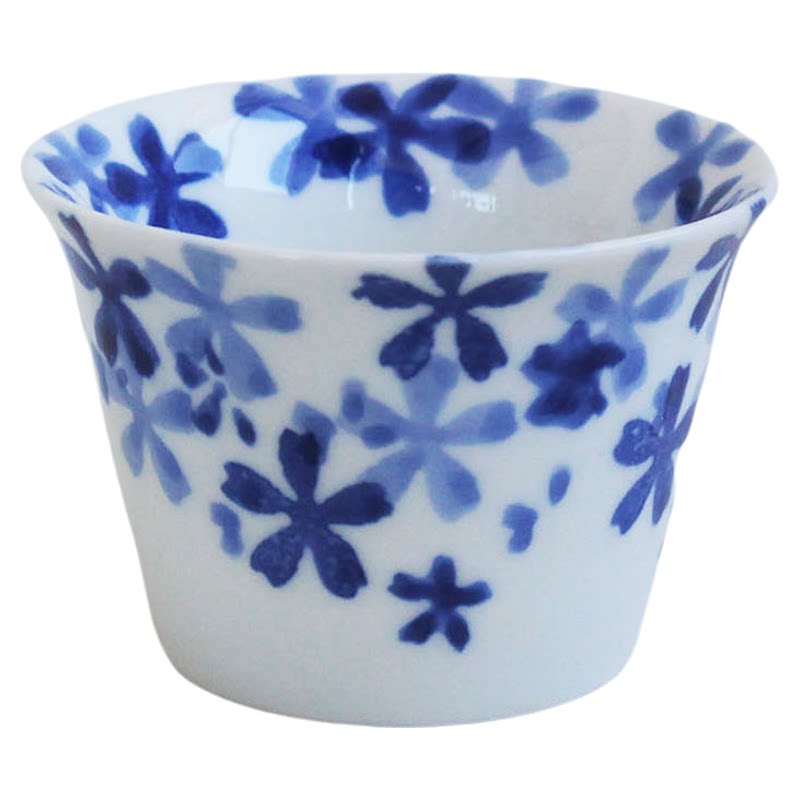 日式手绘釉下彩青花瓷茶杯