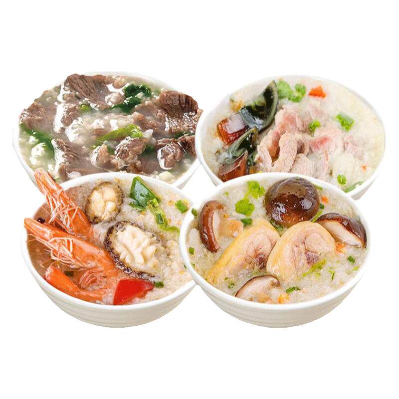 速食粥免煮早餐冲泡懒人即食皮蛋瘦肉海鲜冻干咸粥海福食品零食盛