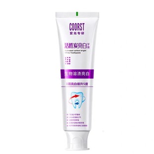 口腔健活性抗菌肽美白牙膏清新口气去黄亮白牙齿黄去渍色紫光牙垢