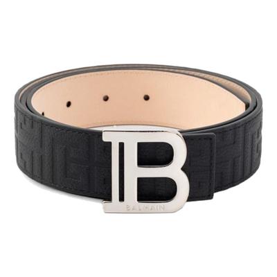 BALMAIN 春夏新款男士黑色商务牛皮革腰带银泰百货精品301574