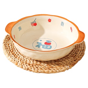 高颜值酸菜鱼水煮鱼大盆碗家用大号汤盆双耳陶瓷大碗汤碗2026新款