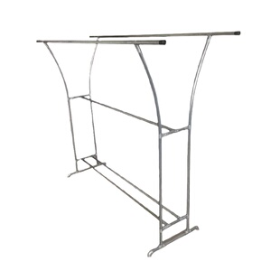 镀锌钢管水管晾衣架落地室外阳台晾衣杆双杆式防风加厚晒被晾衣挂