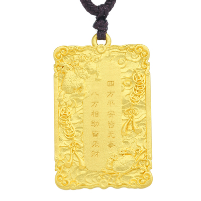 小螃蟹项链纯金铜钱串钱貔貅