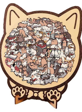 莫兰迪马卡龙猫咪拼图趣猫集拼图