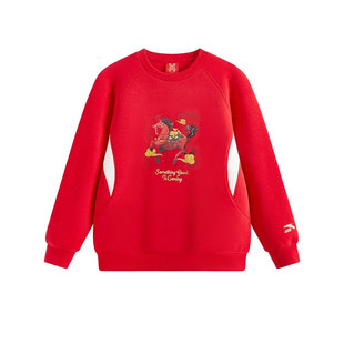 新年款安踏儿童男大童针织套头衫2026年新款舒适亲肤中大童卫衣潮