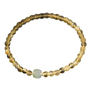 黄水晶串珠手链女款2026新款轻奢小众精致高级感珠串叠戴手串手饰