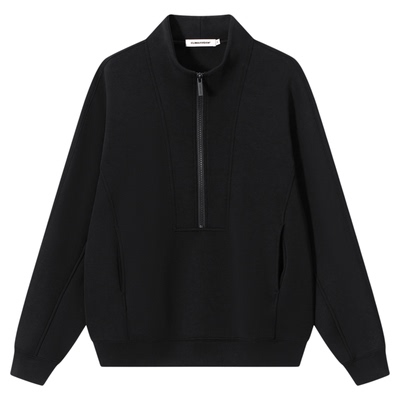 CLIMAX VISION空气层半高领拉链休闲加绒廓形卫衣cleanfit风穿搭