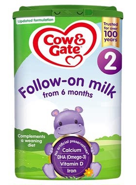 【3罐装】英国牛栏2段Cow&Gate原装进口婴儿配方奶粉800g/罐官方
