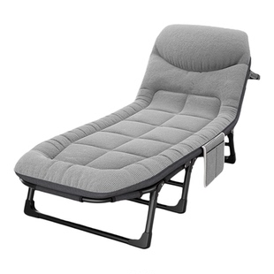 艾臣午休床单人折叠床办公室便携多功能躺椅坐躺睡三用午睡折叠椅