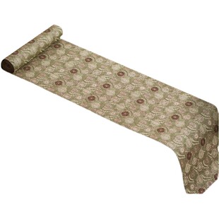 知舍茶具卷草纹涤丝茶席双面桌旗织锦布艺茶帘【送防水席】不防水