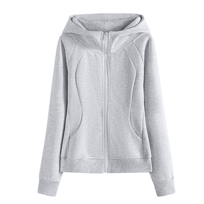 真维斯修身连帽卫衣外套女秋新款