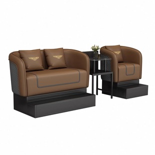 台球沙发台球厅专用新款高端观球椅沙发咖啡色桌球室沙发桌椅组合