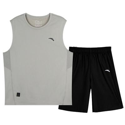 安踏运动套装男透气速干背心短裤