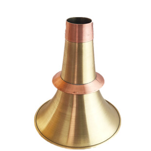 甘肃湖南江西加厚纯黄铜白铜唢呐碗老式喇叭碗镶红铜箍送碗包