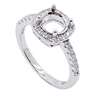 闭口莫桑钻戒托925银戒指托 1克拉方包戒子银托配件镶嵌加工