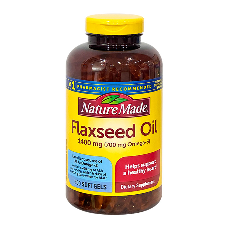美国直邮Nature Made亚麻籽油欧米伽3辅助血管胶囊1400mg 300粒
