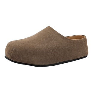 全包勃肯鞋男款老钱风懒人一脚蹬厚底增高包头半拖鞋复古穆勒鞋