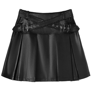 【59/件】EPTISON半身裙女2025冬季新款小个子百褶裙甜酷短裙皮裙