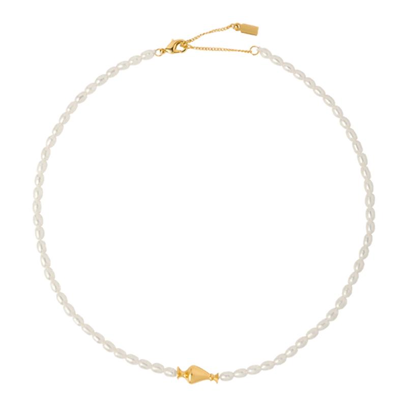 Dare买手店 Wens Jewels「瓶」米粒珍珠细颈瓶项链灰色复古中式女