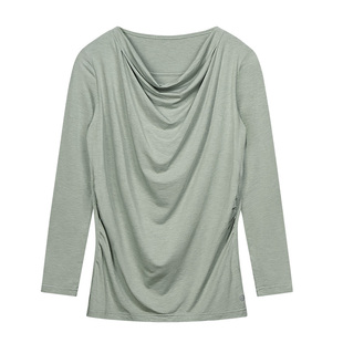 Nest Designs哺乳上衣孕妇装月子服产后哺乳衣双领式竹纤维T恤