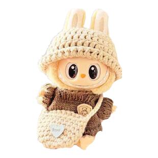 泡泡玛特拉布布背带裤二代搪胶可口可乐衣服labubu美滋滋娃衣套装