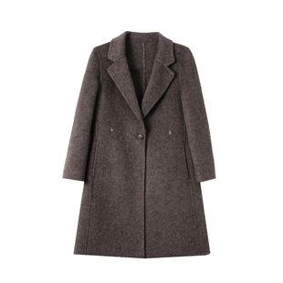 修身显瘦西装领双面羊绒大衣女中长款2025新款秋冬毛呢子羊毛外套