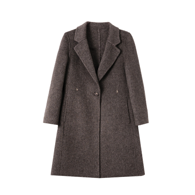 西装领双面羊绒大衣女