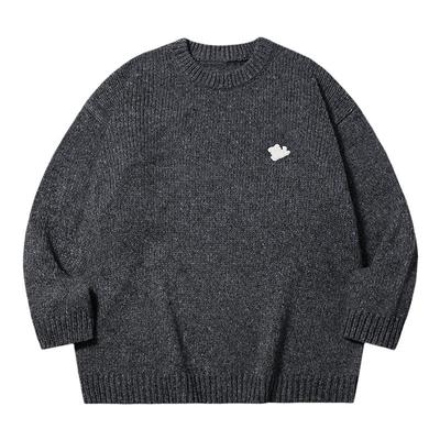 PSO Brand男装女装小狗圆领宽松长袖毛衣外套慵懒女士针织衫潮牌