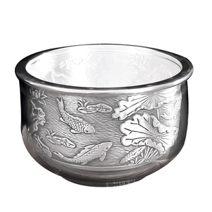 汇宝泉银杯子纯银999茶杯酒杯茶盏品茗杯大容量主人杯茶具水杯