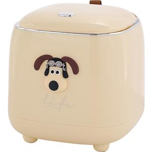 奶油风垃圾桶桌面小号可爱迷你办公室家用卧室床边小纸篓带盖按压