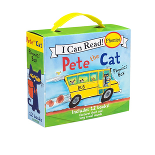【自营】英文原版 Pete the Cat Phonics Box皮特猫12册 I Can Read 自然拼读盒装 儿童英语启蒙认知绘本