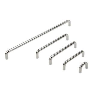 海盛五金 高级法式实心电镀亮银色U型拉手全屋定制衣柜门抽屉把手