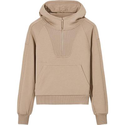 安踏女冬季休闲纯色帽衫运动上衣